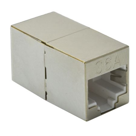 HCI 180° RJ45 Cat 6A Shielded Feed-Through In-Line Coupler- Mobile Style 05